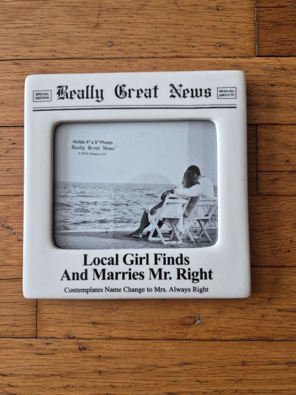 Really Great News "Local Girl Finds And Marries Mr. Right" Photo Frame
